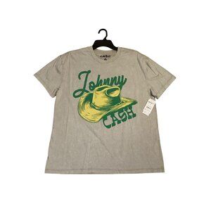 Johnny Cash I Walk The Line Unisex Olive Graphic Print T Shirt Size XS New w Tag